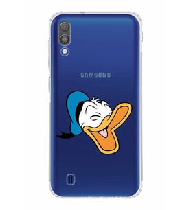 Samsung Galaxy M10  Kamera Korumalı Kapak Donald Duck Tasarımlı  Şeffaf  Kılıf