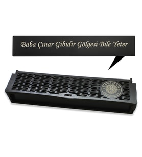 Özel Mesaj Yazılı Siyah Ahşap Elegance Hediye Tesbih Kutusu - M2