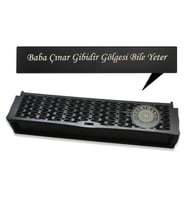 Özel Mesaj Yazılı Siyah Ahşap Elegance Hediye Tesbih Kutusu - M2