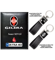 Plakanıza Özel Gleria Logolu Siyah Ruhsat Kabı ve Anahtarlık