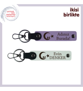 Kişisel Dokunuşlu Çocuk Ve Ayyıldız Anahtarlık Takımı – Özgün Bir Armağan Seçeneği, Mor-Beyaz
