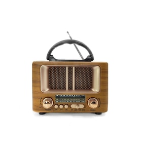 BY NEVSER® Küçük Mini Boy Retro Ahşap Tasarım Bluetooth Hoparlörlü Radyo – FM/AM Destekli, Şarjlı ve Taşınabilir Radyo NS-8108 (STD)
