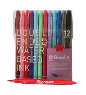 Dong A My Color Çift Taraflı Fırça Uçlu Keçeli Kalem 12 Renk