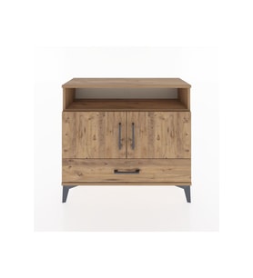 Arges Şifonyer 3 Raflı Tek Çekmeceli 2 Kapaklı 88x30x80 Çam-Çam