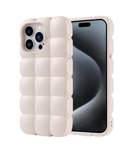 Apple iPhone 15 Pro Max Uyumlu Kılıf Silikon Parlak Esnek Yumuşak Kabartmalı Zore Dom Dom Kapak