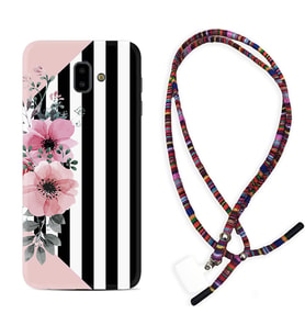 Samsung J6 Plus J7 Prime J7 Pro M20 Kılıf Boyun Asklı Rasta Silikon Flowers 4 1390