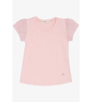 Breeze Kız Çocuk Tişört Kolları Fistolu 3-8 Yaş, Pudra