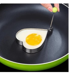 Metalik Kalp Şeklinde Metal Omlet Yumurta ve Krep Kalıpları