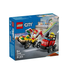 LEGO-60458 City Pizza Arabası İtfaiye Kamyonuna Karşı Yarış Arabası Paketi