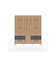 Arges Dolap 12 Raflı 4 Çekmeceli 2 Askılı 220x30x243 Aytaşı-Çam/Antrasit