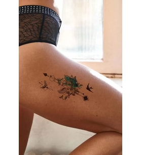 Caş Dekorasyon Kuş Figürlü Geçici Dövme Tattoo
