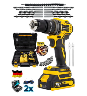 Şarjlı 990F Kömürsüz Motor Çelik Mandren Darbeli Matkap 10mm Sarı