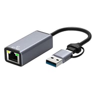 Winex 2in1 USB ve Type-C to RJ45 Ethernet Adaptörü HC72S (Gri)