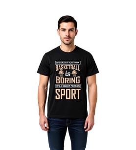 Erkek Basketbol Spor Baskılı Tişört Mizahi Tasarım Akıllı Sporcu Ruhu Rahat Kesim Günlük Modern