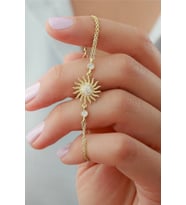 925 Ayar Gümüş Gold Güneş Bileklik