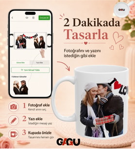Sevgiliye Özel Fotoğraflı Kupa – Anlamlı ve Kalıcı Hediye  Porselen Baskılı Kupa (Beyaz)
