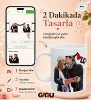 Sevgiliye Özel Fotoğraflı Kupa – Anlamlı ve Kalıcı Hediye  Porselen Baskılı Kupa (Beyaz)