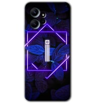 Redmi Note 12 4G Kılıf HD Desen Baskılı Kılıf - Dark Neon Yaprak İ Harfi