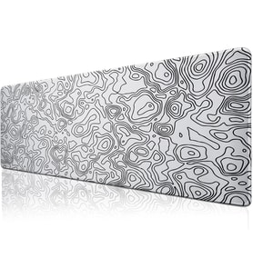 Klasse Pro - 6 Farklı Model Dikişli Kenar 70x30 cm Oyuncu Gaming Mouse Pad (White Map Lines)
