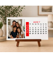 Kişiye Özel Premium 12 Fotoğraf 20267Tarihli Şövale Yatay Masa Üzeri Takvim