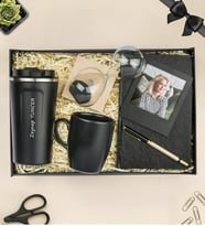 Premium Defter,Kalem,Kum Saati,Fincan,Fotoğraflı Çerçeve Ve Termos Hediye Seti