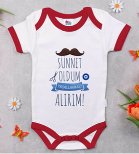 BK Kids Sünnet Tasarımlı Kırmızı Bebek Body Zıbın-6