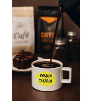 Kendin tasarla bardak - Kişiye özel bardak (Beyaz)