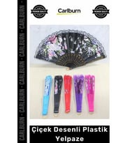 Özel Üretim Çiçek Desenli Katlanabilir Hafif Dayanıklı Pratik Dekoratif Hediyelik Plastik Yelpaze