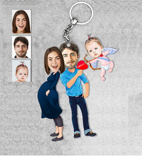 Kişiye Özel Aile Ahşap Anahtarlık-12