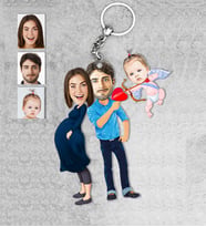 Kişiye Özel Aile Ahşap Anahtarlık-12