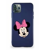Apple iPhone 11 Pro Max Soft Premier Kapak Minnie Mouse-C Tasarımlı Silikon Kılıf - Lacivert (Şeffaf)
