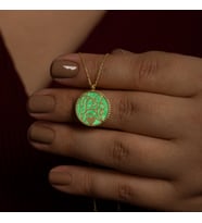 Gece Parlayan Anne Bebek Kolye 925 Ayar Gümüş (Gold)