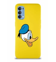 Oppo Reno 4 Soft Premier Kapak Donald Duck-F Tasarımlı Silikon Kılıf - Sarı (Şeffaf)