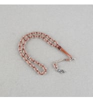 Karanlıkta Parlayan Kedigözü Alpaka Püsküllü Beyzi Kesim 7x11mm Tesbih- Kahverengi