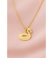 Kişiye Özel 925 Ayar Gümüş Şişme Flamingo Tropik Kolye (Gold)