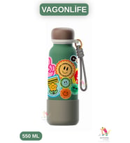 VAGONLİFE 550ML Bilek Askılı Desenli Paslanmaz Çelik Termos 4 Renk (Haki)