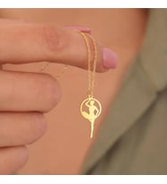 Kişiye Özel 925 Ayar Gümüş Şık Dansçı Silüet Kolye (Gold)