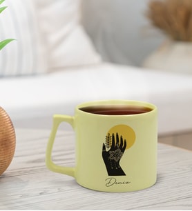 BK Gift Kişiye Özel İsimli Pastel Sarı Middle Kupa Bardak, Arkadaşa Hediye, Ev Hediyesi, Doğum Günü Hediyesi, Ofis Hediyesi-4