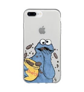 Iphone 7 Plus / 8 Plus Uyumlu Susam Sokağı Kurabiye Canavarı Desenli Şeffaf Telefon Kılıfı
