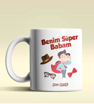 Kişiye Özel Benim Süper Babam Tasarımlı Beyaz Kupa Bardak