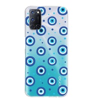 PrintiFy Oppo A52  ile Uyumlu 1mm Slim Fit Nazar Boncuğu 1 Baskılı Şeffaf  Kılıf