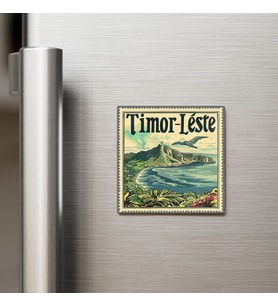 Doğu Timor Timor Leste - Posta Pulu Temalı Ülke - Baskılı Buzdolap Magneti Kare - 9x9 cm