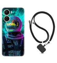 Vivo Y16 Kılıf Resimli Boyun Askılı İpli Desenli Silikon Series Space 1854