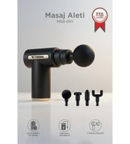 Torima Masaj Aleti Titreşimli Şarjlı 30W Güçlü Motor 4 Başlıklı Kas Masaj Tabancası MSG-001 Siyah