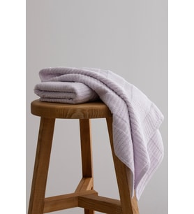 Koza Home Ivory Lila Bordürlü Mikro Fiber %100 Pamuk 2Li Banyo Havlusu Seti 50 X 90 - 70 X 140 1105A