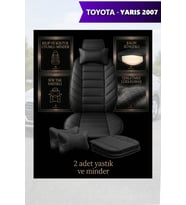 yaris 2007 Koltuk ve Kılıf uyumlu Yastık Lüks Siyah Minder 2 Minder 2 Yastık