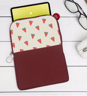 BK Gift Karpuz Tasarımlı Taşınabilir Koruyucu Tablet Kılıfı & Organizer Çanta - Bordo-1