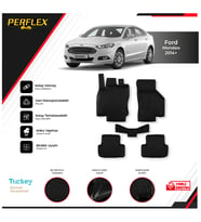 Ford Mondeo 2014+ 3D Havuzlu Paspas (Siyah - Beyaz)
