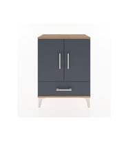 Arges Komodin 2 Raflı Tek Çekmeceli Tek Kapaklı 60x30x80 Çam-Antrasit