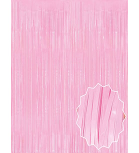 Soft Pembe Püsküllü Kapı Perdesi - Parti, Baby Shower, Cinsiyet Partisi 1x2 m (5343)